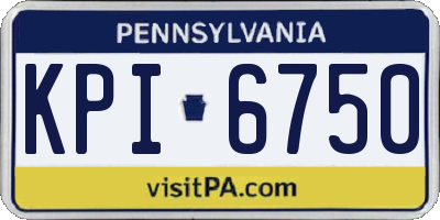 PA license plate KPI6750