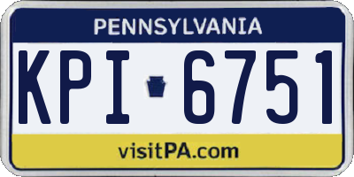 PA license plate KPI6751