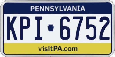 PA license plate KPI6752