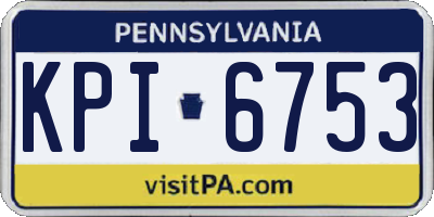 PA license plate KPI6753