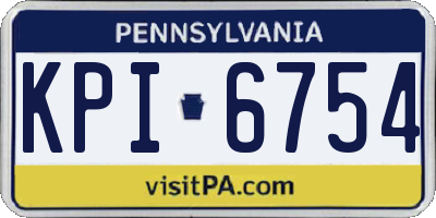 PA license plate KPI6754