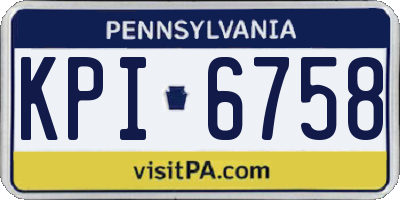 PA license plate KPI6758