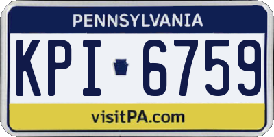 PA license plate KPI6759