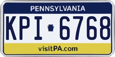 PA license plate KPI6768