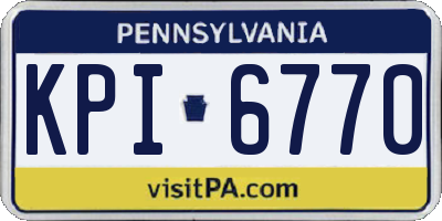 PA license plate KPI6770