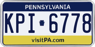 PA license plate KPI6778