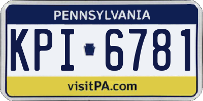 PA license plate KPI6781