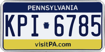 PA license plate KPI6785