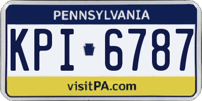 PA license plate KPI6787