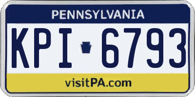 PA license plate KPI6793