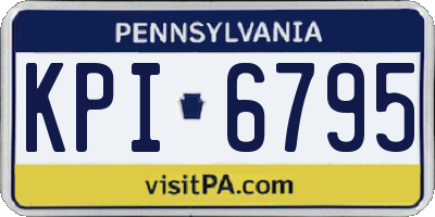 PA license plate KPI6795