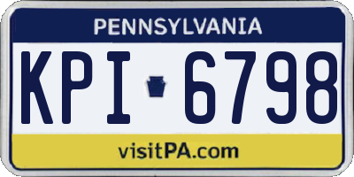 PA license plate KPI6798
