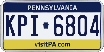 PA license plate KPI6804