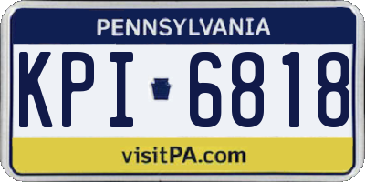 PA license plate KPI6818