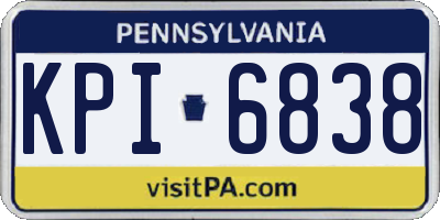 PA license plate KPI6838