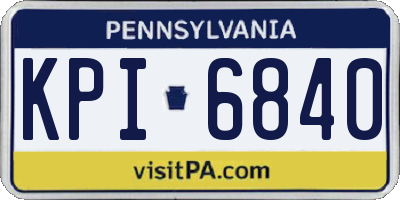 PA license plate KPI6840