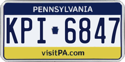 PA license plate KPI6847