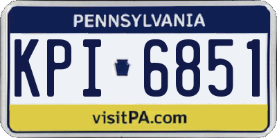 PA license plate KPI6851