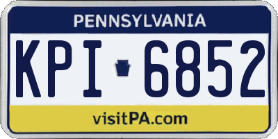 PA license plate KPI6852