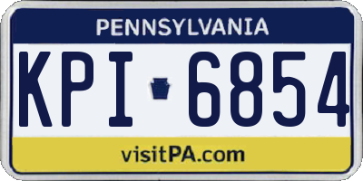 PA license plate KPI6854