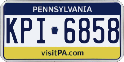 PA license plate KPI6858
