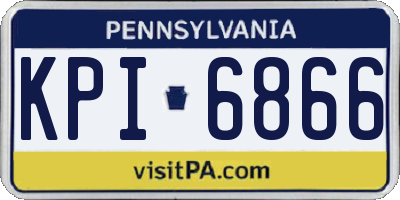 PA license plate KPI6866