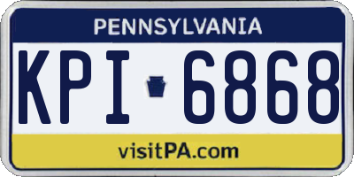 PA license plate KPI6868