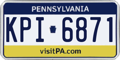 PA license plate KPI6871