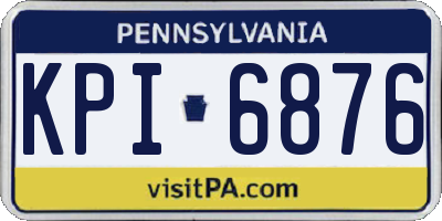 PA license plate KPI6876