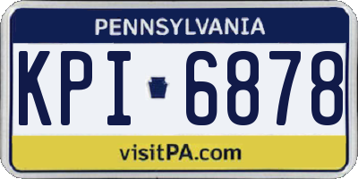 PA license plate KPI6878