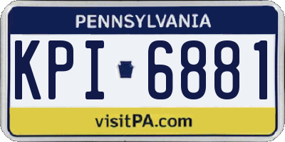 PA license plate KPI6881