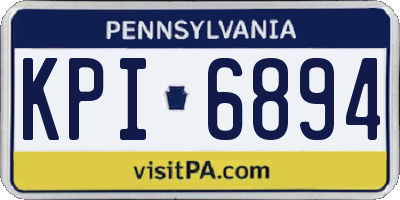 PA license plate KPI6894