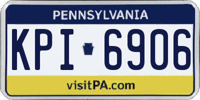 PA license plate KPI6906