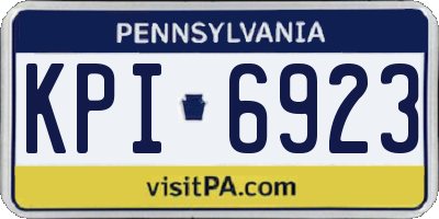 PA license plate KPI6923