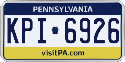 PA license plate KPI6926