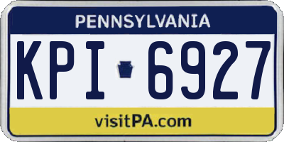 PA license plate KPI6927