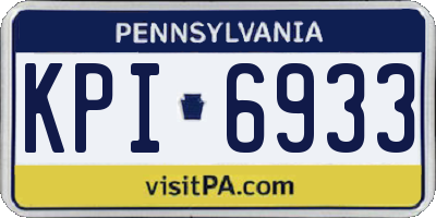 PA license plate KPI6933