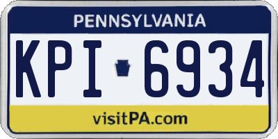 PA license plate KPI6934
