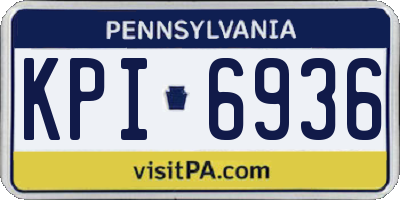 PA license plate KPI6936