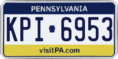 PA license plate KPI6953