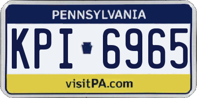 PA license plate KPI6965
