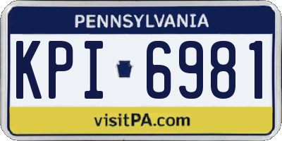 PA license plate KPI6981