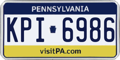 PA license plate KPI6986