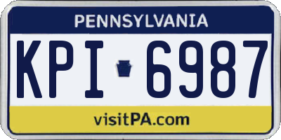 PA license plate KPI6987