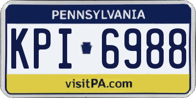 PA license plate KPI6988