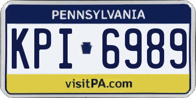 PA license plate KPI6989