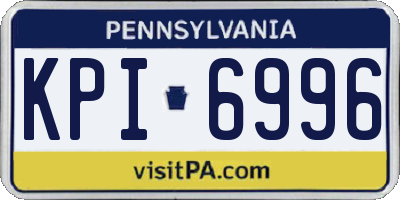 PA license plate KPI6996