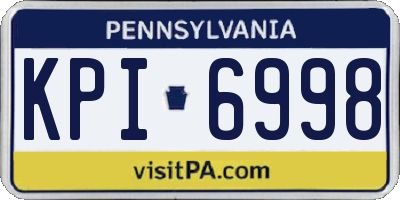 PA license plate KPI6998