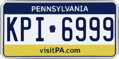 PA license plate KPI6999