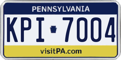 PA license plate KPI7004